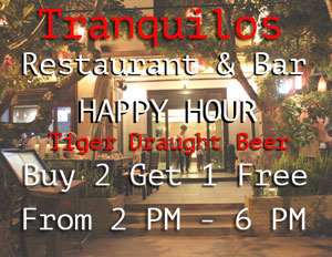 tranquilos bar happy hour at chu Hotel danang
