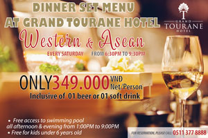 Grand Tourane Hotel Danang Set Menu dinner